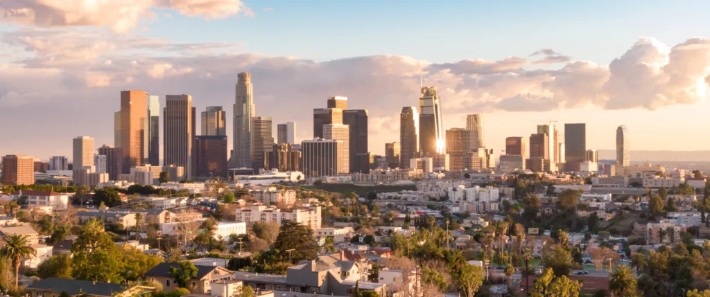 Vista de Los Ángeles, ciudad donde finaliza el MBA internacional de IAU Madrid.