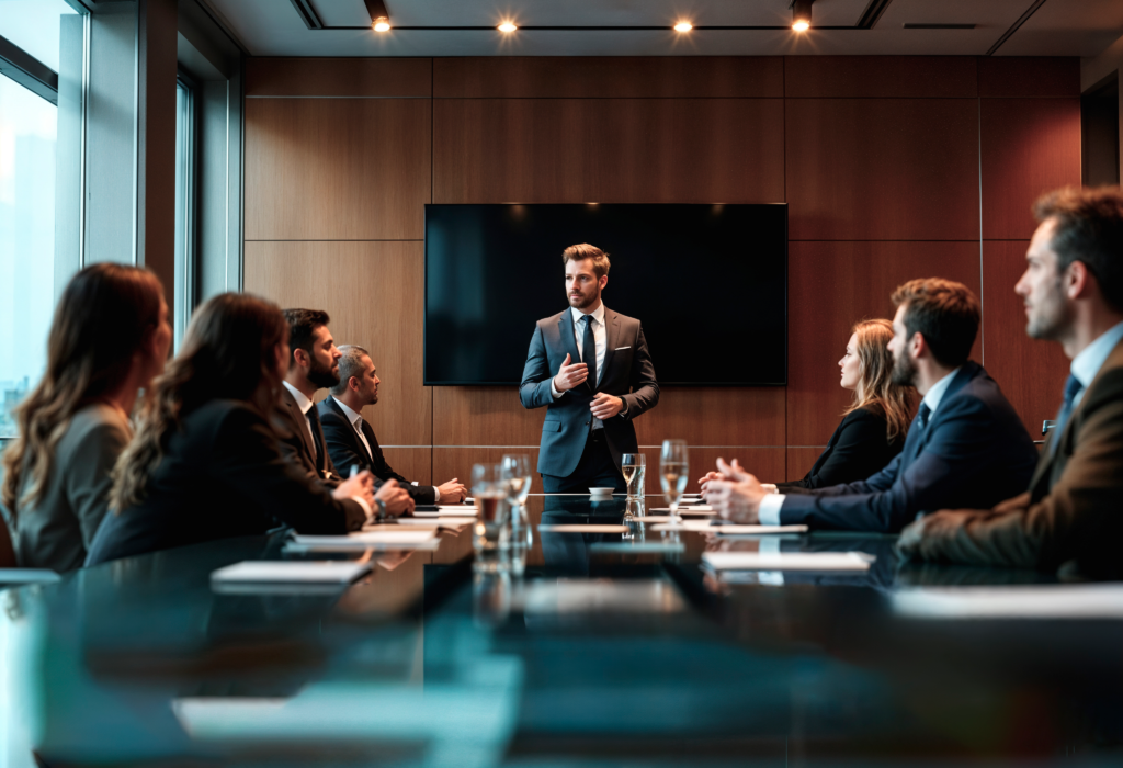 Students networking during their MBA with international experience at IAU Madrid