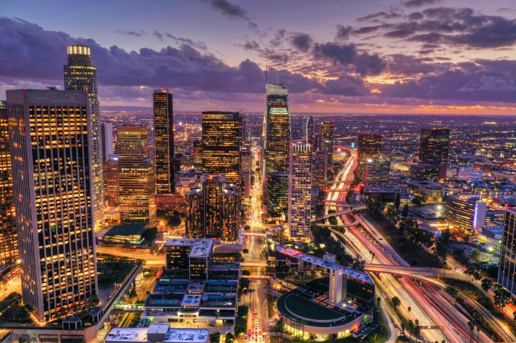 Cityscape of Los Angeles, symbolizing global opportunities for MBA students and international careers