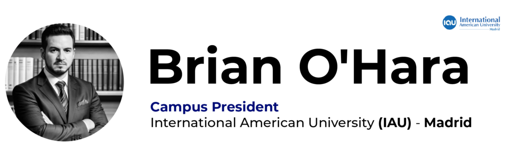 Presidente Brian O’Hara en el campus de IAU Madrid
