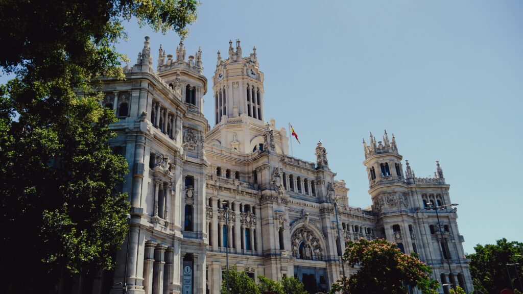 Banco de España with the American University in Madrid in the background