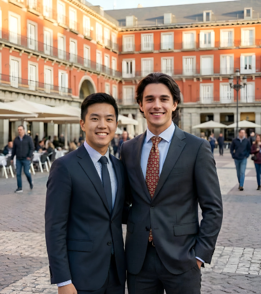 Two students of the MBA in Spain from Singapore at IAU Madrid campus